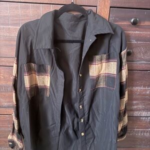 Plaid Black and Tan Men's Jacket